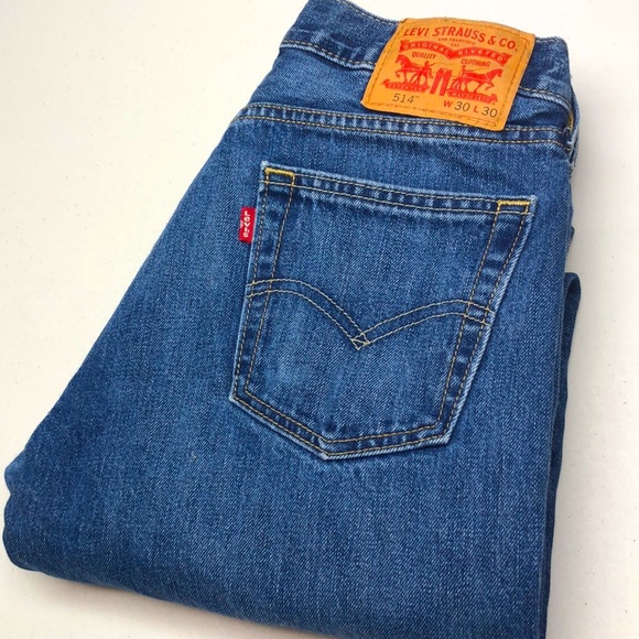 VINTAGE❤️ MENS LEVI 514 100% COTTON THICK DENIM NWOT 30x30 😎